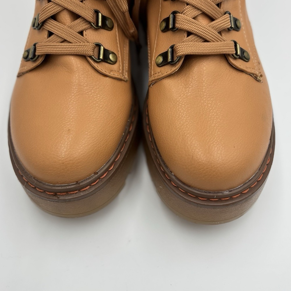 Sam Edelman Circus Vegan Combat Moto Boot Size 10 Camel Brown Tan‎ - Picture 6 of 9